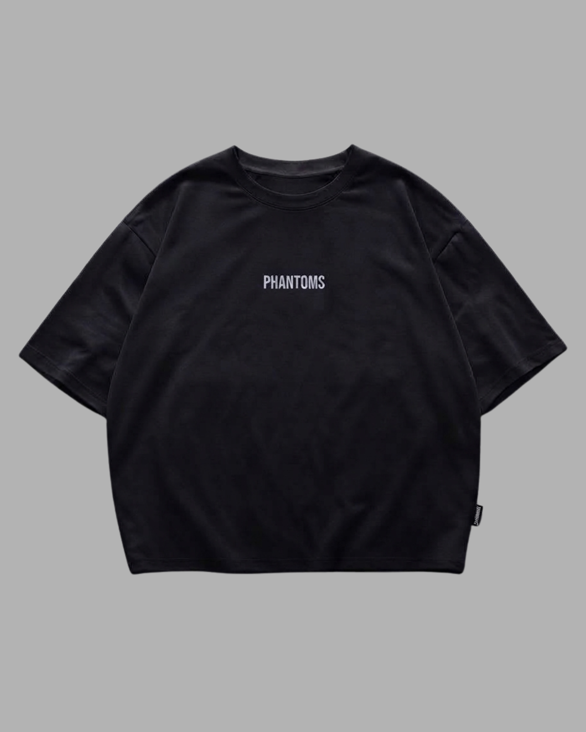 Phantoms Oversized Solid Black Graphic Tee