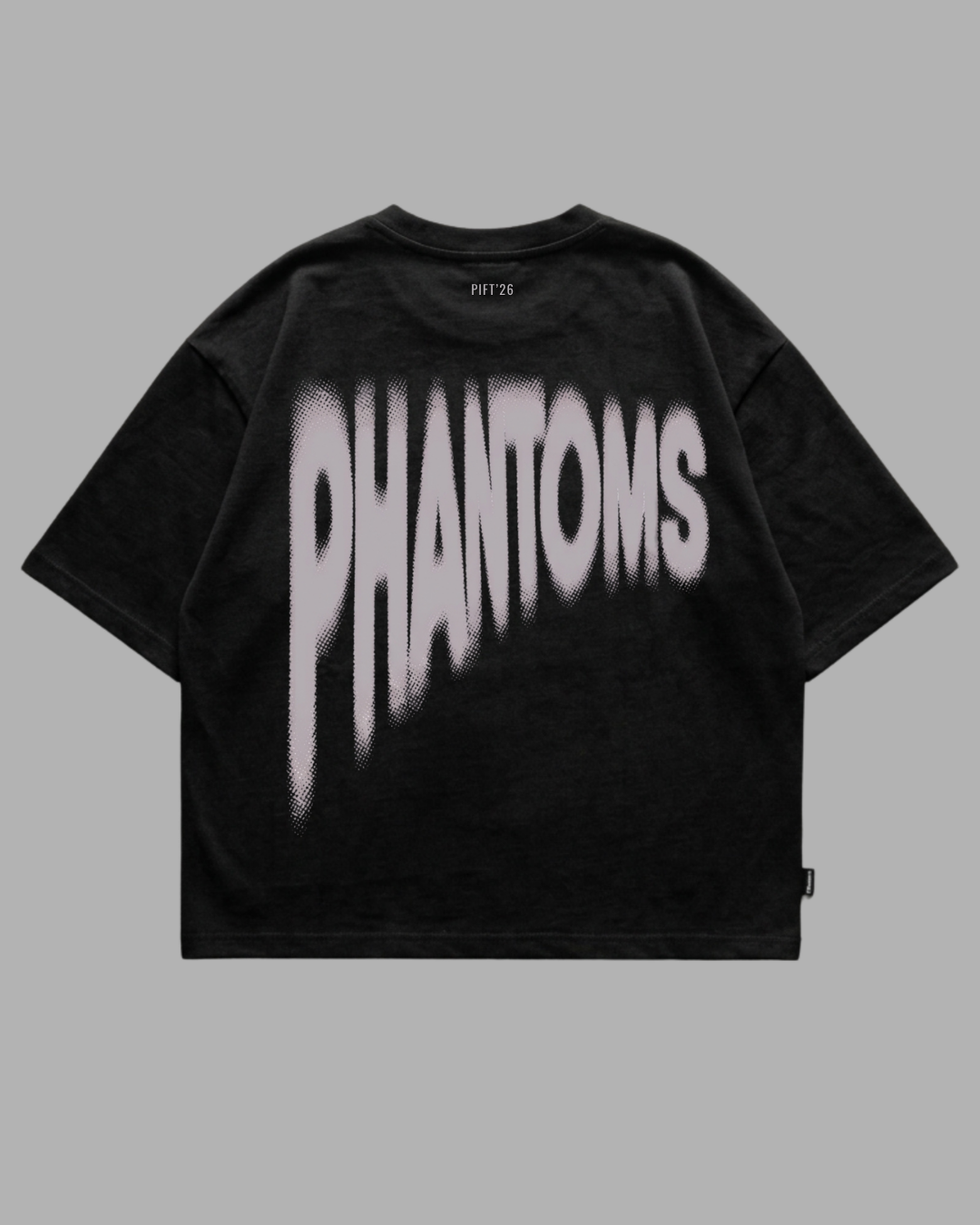 Phantoms Oversized Solid Black Graphic Tee