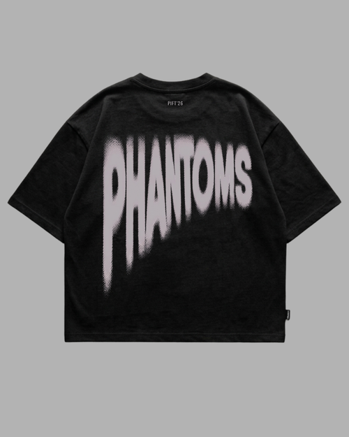 Phantoms Oversized Solid Black Graphic Tee